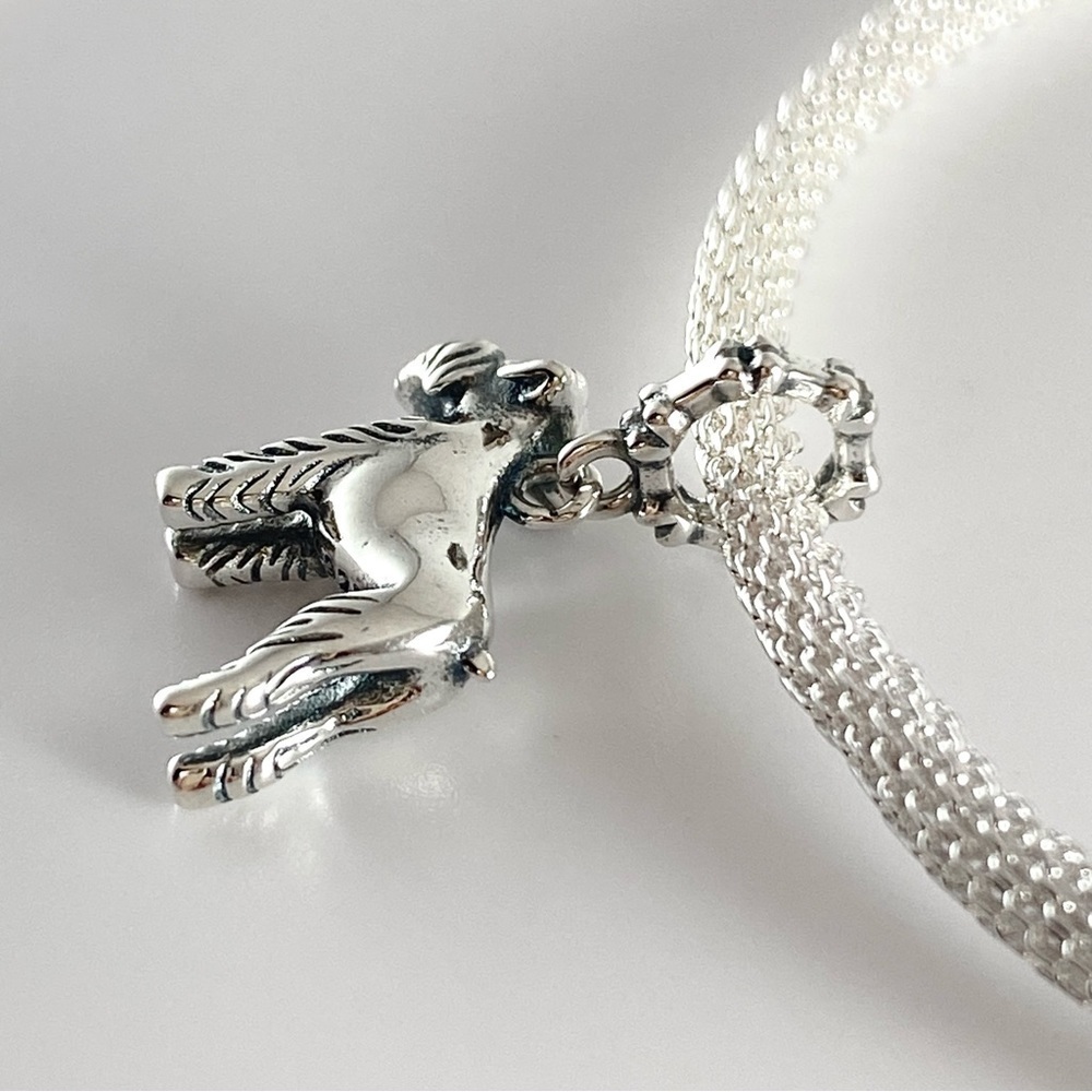 Sterling Silver Schnauzer Puppy Dog Dangle Charm - Picture 4 of 12